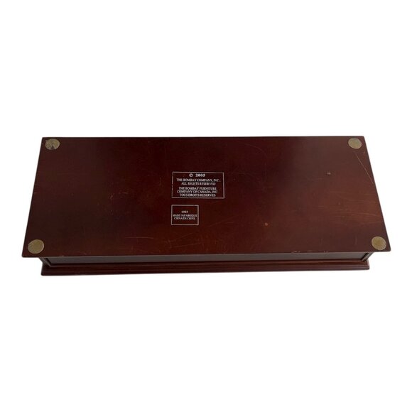 Bombay Company 2005 Wooden Desk Organizer with Brass Emblem Bowl – Mahogany Fini - Picture 6 of 9